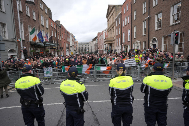 Gardaí braced for a storm outside the Dáil today - but the protest quickly fizzled out