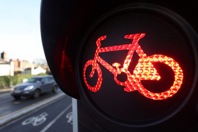 Over 570 cyclists were fined for running red lights in Dublin last year