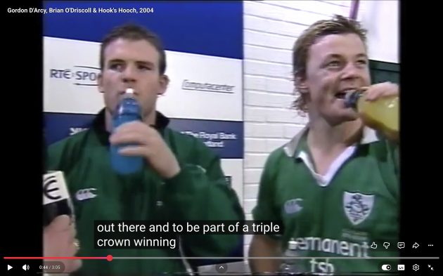 Infantino's hydration breaks? Nah, the real pioneer was our own Brian O'Driscoll