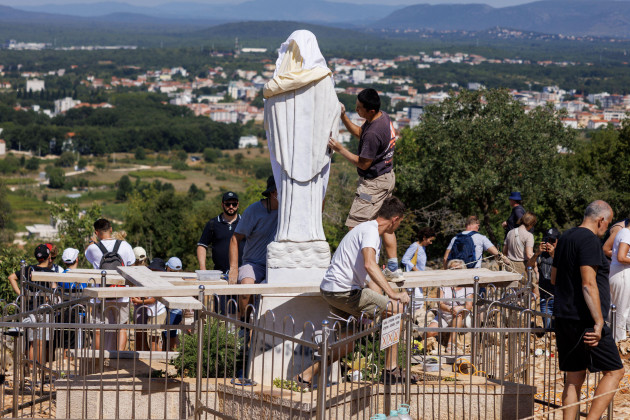 Virgin Mary shrine in Medjugorje is desecrated days ahead of major pilgrimage Police said they had located and arrested a person in connection with the vandalism investigation.