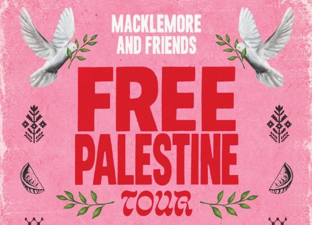 Macklemore to bring Free Palestine tour to Dublins 3Arena next month Macklemore made headlines earlier this month when he was dropped from Ed Sheerans tour after his chants of Free Palestine.