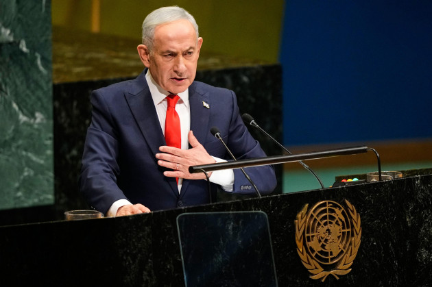 Dozens of delegates walk out during Netanyahus UN General Assembly address Netanyahu accused the global press of spreading lies about Israel, and said Israels conduct in Gaza is the opposite of genocide.